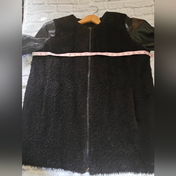 Eileen Fisher Alpaca and Leather Bomber Jacket Size Large - Picture 7 of 11